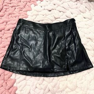 brand new navy blue Garage leather mini skirt